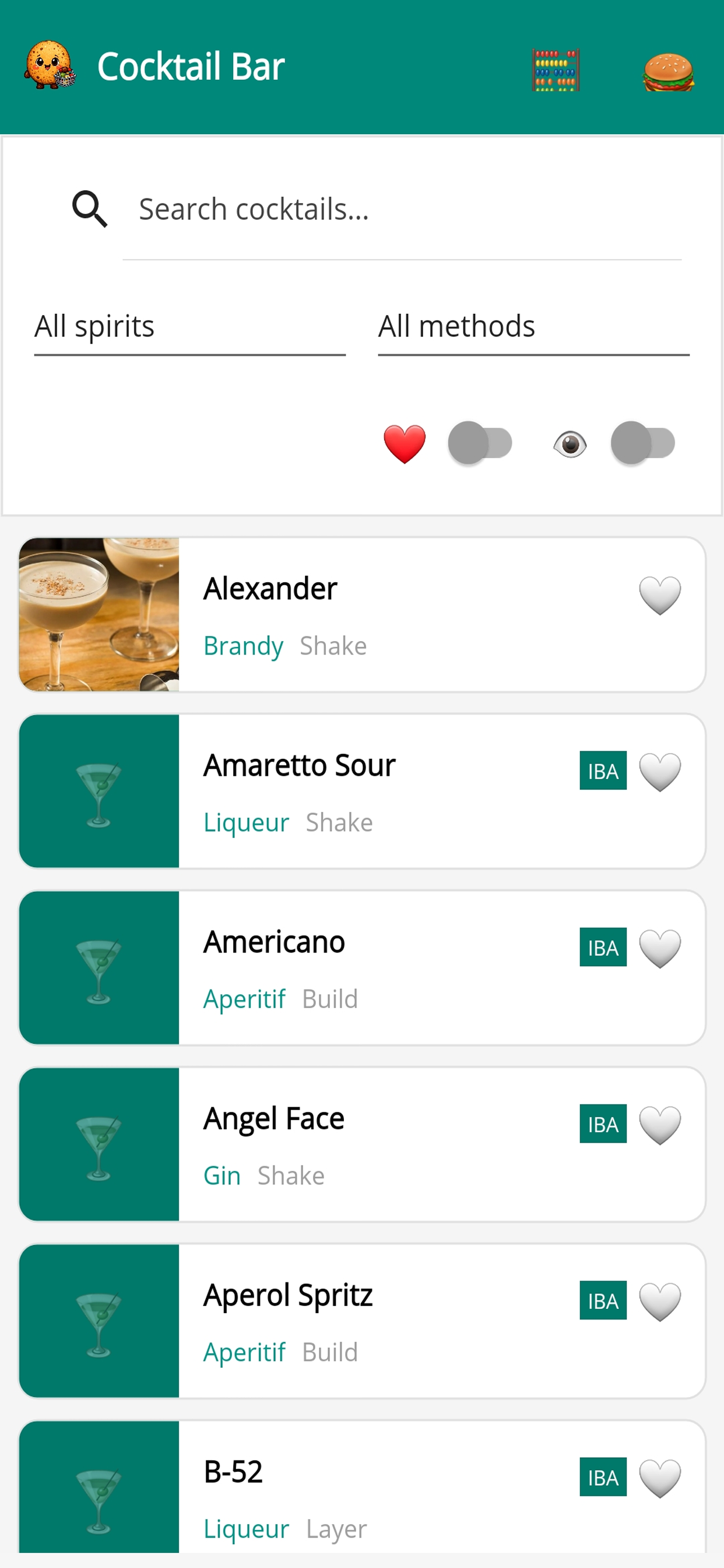 Android — Cocktail Bar with IBA classics