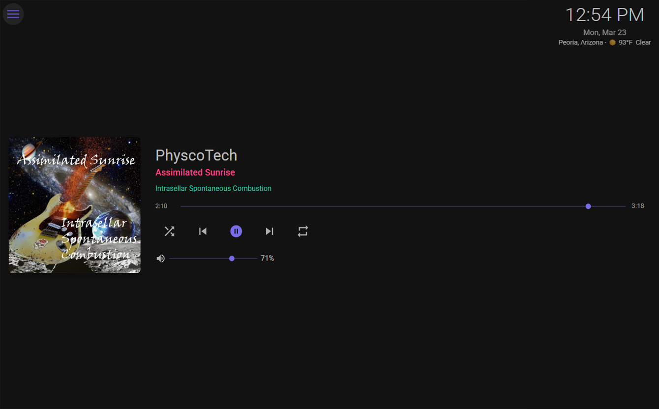 Now Playing — web interface
